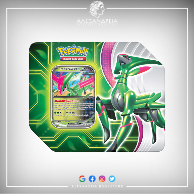 Pokemon TCG: Paradox Clash Tin 5 Booster Pack - Iron Leaves