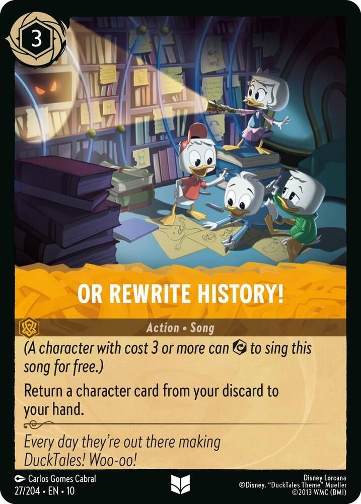Or Rewrite History! Or Rewrite History!