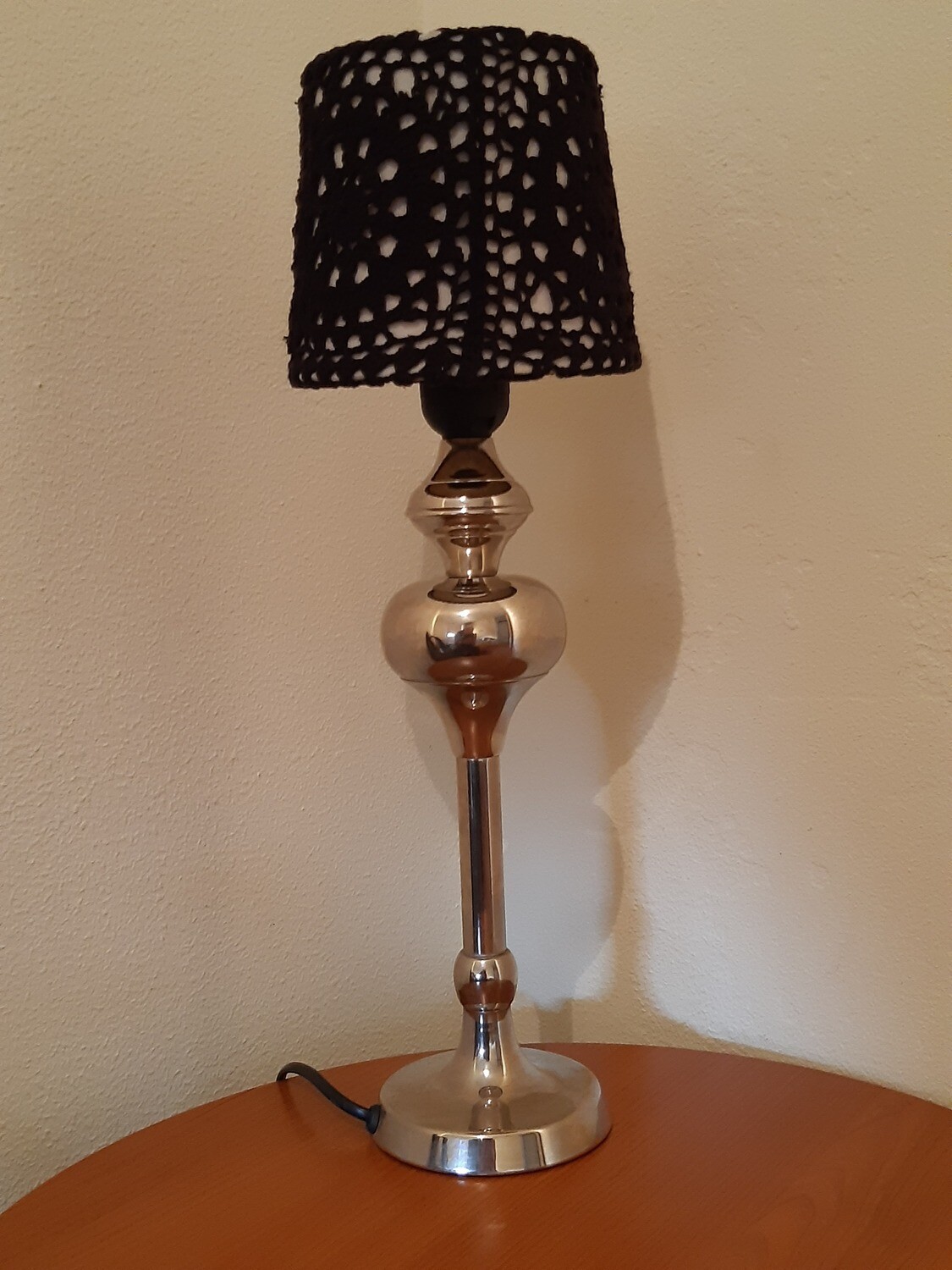 Zilveren tafel lamp,