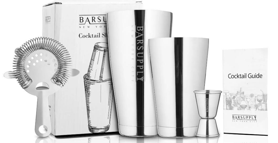 BARSUPPLY - Silver Professional Boston Cocktail Shaker Set