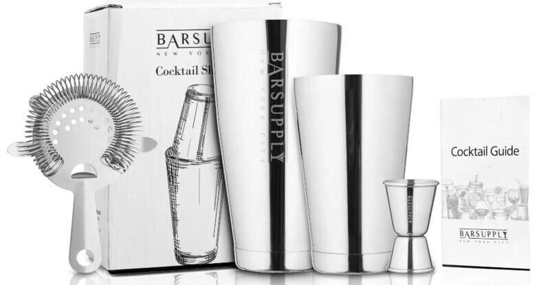 BARSUPPLY - Silver Professional Boston Cocktail Shaker Set