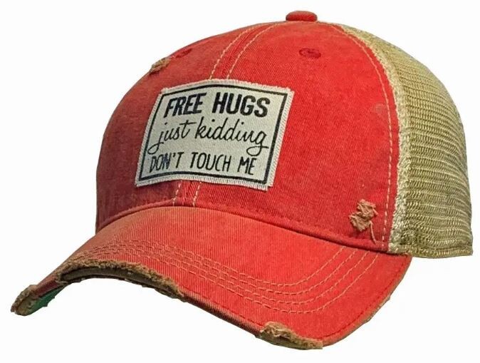 Free Hugs Just Kidding Don&#39;t Touch Me Trucker Hat Cap