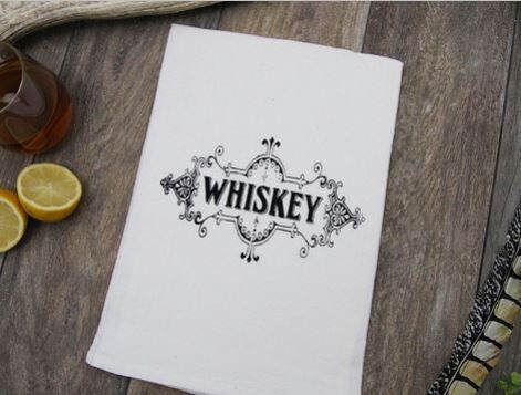 Whiskey Label Kitchen Bar Towel