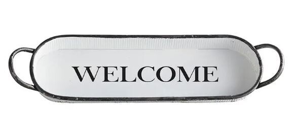 Welcome Oval Tray