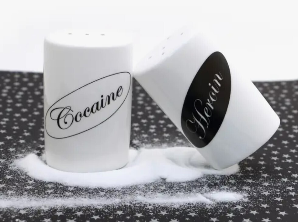 Cocaine and Heroin Salt and Pepper Shaker Set