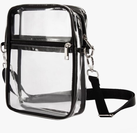 Clear Double Zippered Messenger Bag