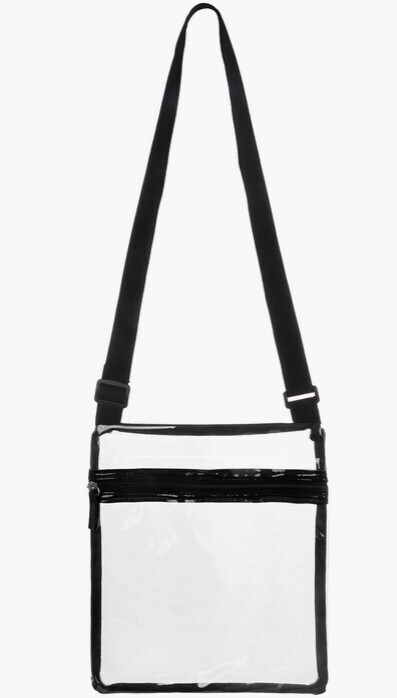 Clear PVC Crossbody Messenger Bag - Black