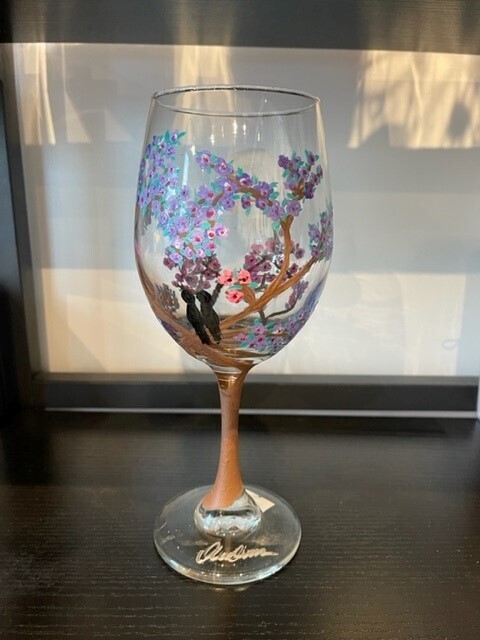 Debbies Handpainted Wine Glass