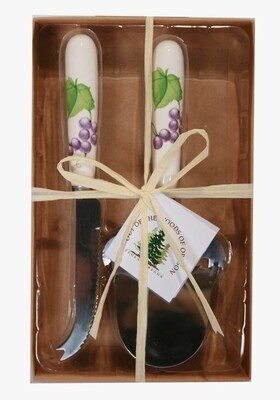 Grape Vine Cheese Knife &amp; Planer Set