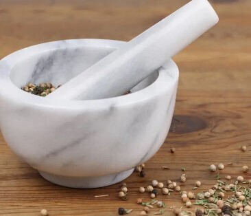 Marble Mortar &amp; Pestle - White