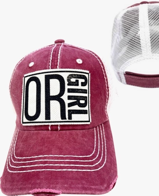 OREGON GIRL - Raspberry with White Mesh Unisex