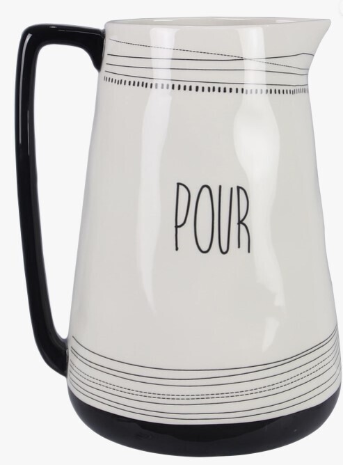 Black and White Water Pitcher