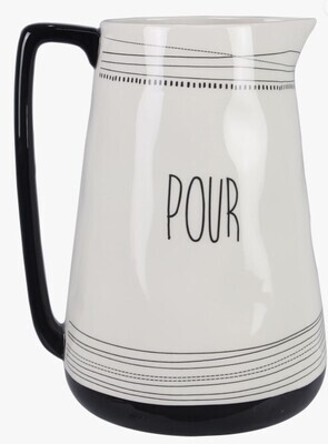 Black and White Water Pitcher