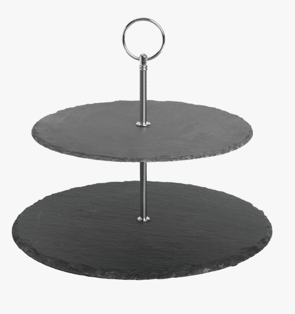 2-Tier Natural Slate Cake Stand