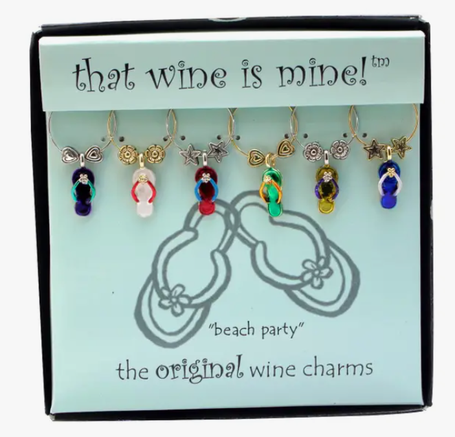 6-Piece Beach Party Painted Wine Charms