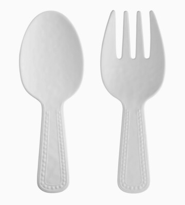 2-Piece Pebble Melamine 10 3/4&quot; Salad Server White