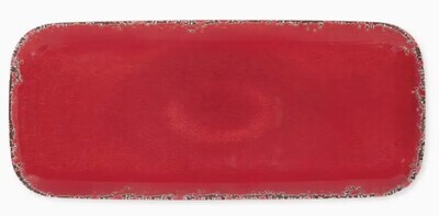 Crackle Red 15&quot; Melamine Rectangle Tray