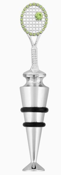 Crystal Tennis Wine Bottle Stopper - 4 3/4&quot; L / Crystal, Zinc Alloy
