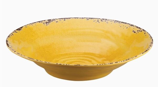 Crackle Melamine 16&quot; Bowl, Yellow