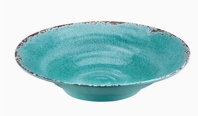 Crackle Melamine 16&quot; Large Bowl, Turquoise