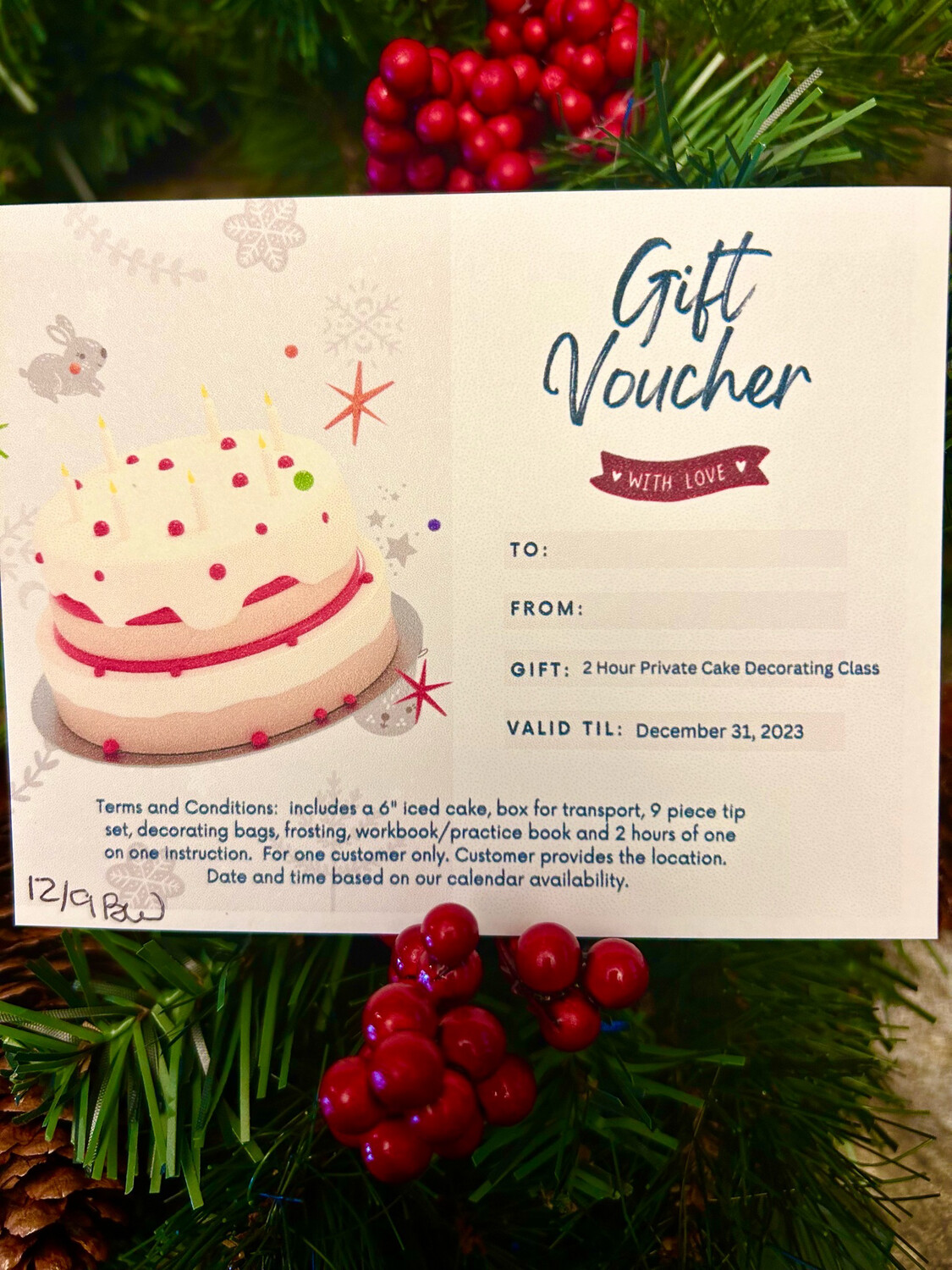Gift Voucher: Private Cookie OR Cake Decorating Lessons