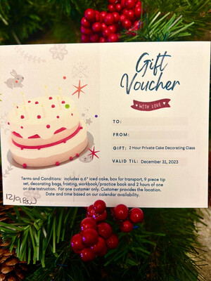 Gift Voucher: Private Cookie OR Cake Decorating Lessons
