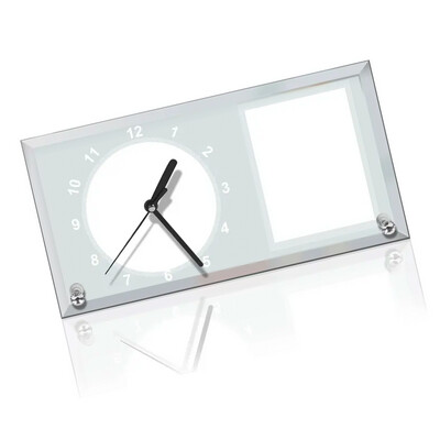 Cristal sublimable modelo reloj con imagen borde espejo 30x16 cm modelo MBL-11