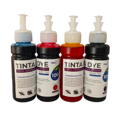 Tinta alternativa dye para recarga de impresoras Epson, 100cc, colores CMYK