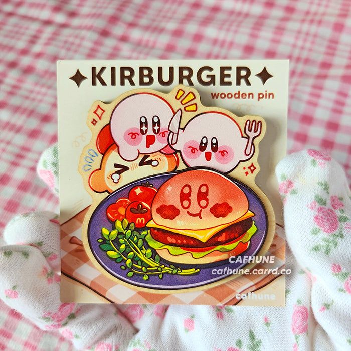 Kirbo Burger Wooden Pin