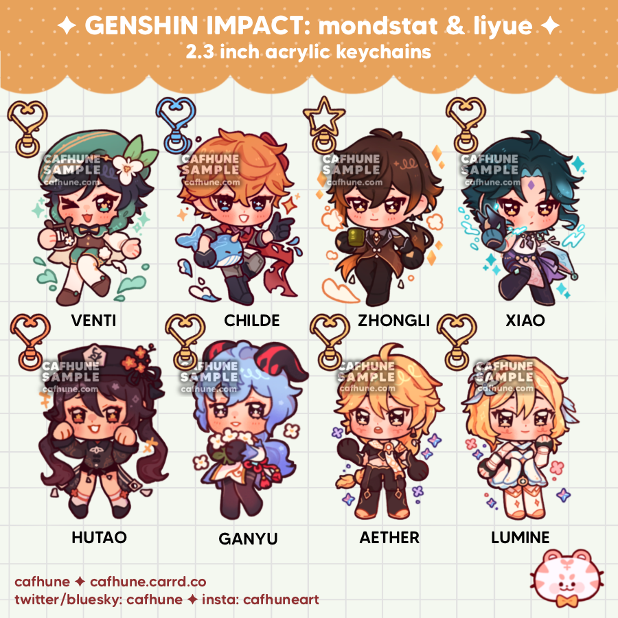 Mondstadt &amp; Liyue Keychains