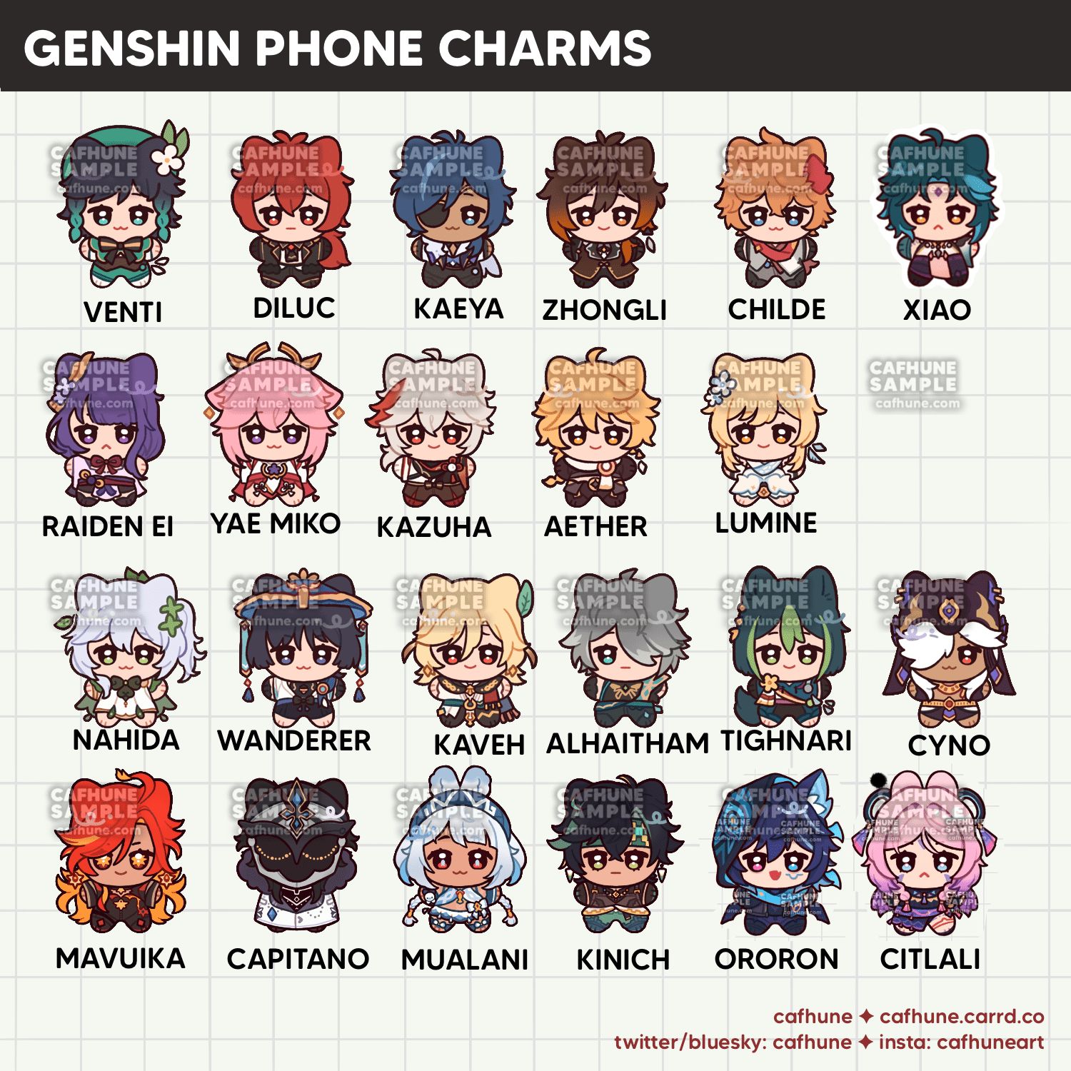 Genshin Phone charms ♡ A