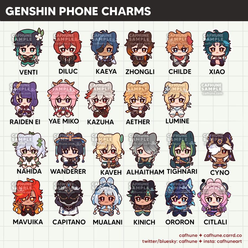 Genshin Phone charms ♡ A