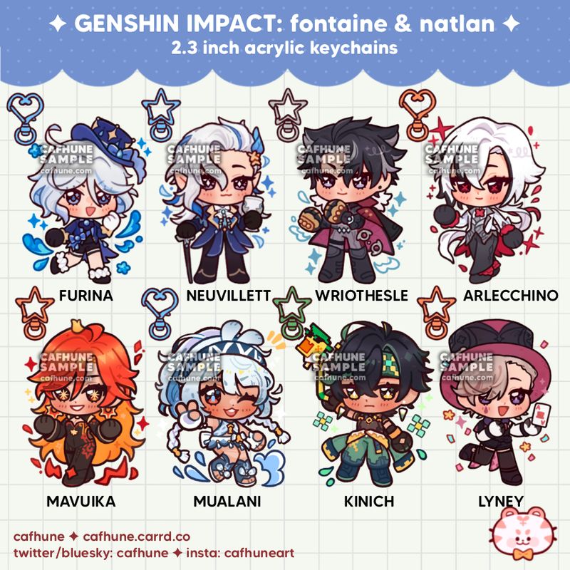 Fontaine &amp; Natlan Keychains