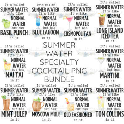 Digital PNG File - Summer Water Specialty Cocktails Bundle