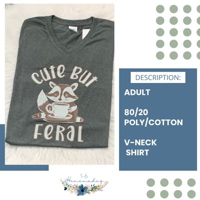Cute But Feral V-neck - Adult