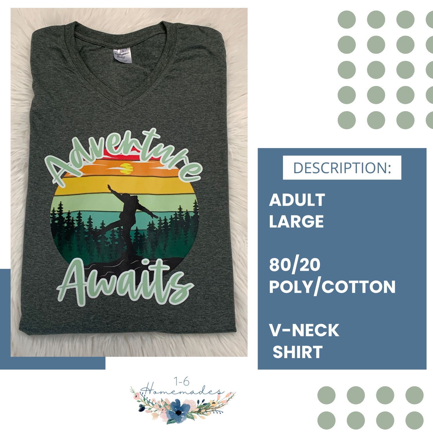 Adventure Awaits V-neck - Adult Large
