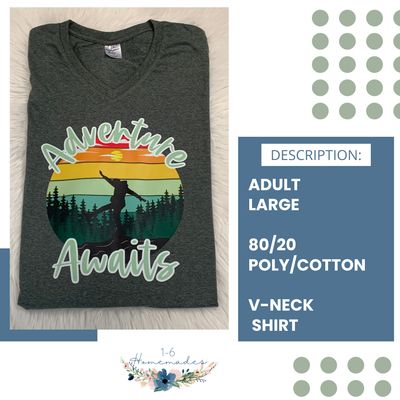 Adventure Awaits V-neck - Adult Large