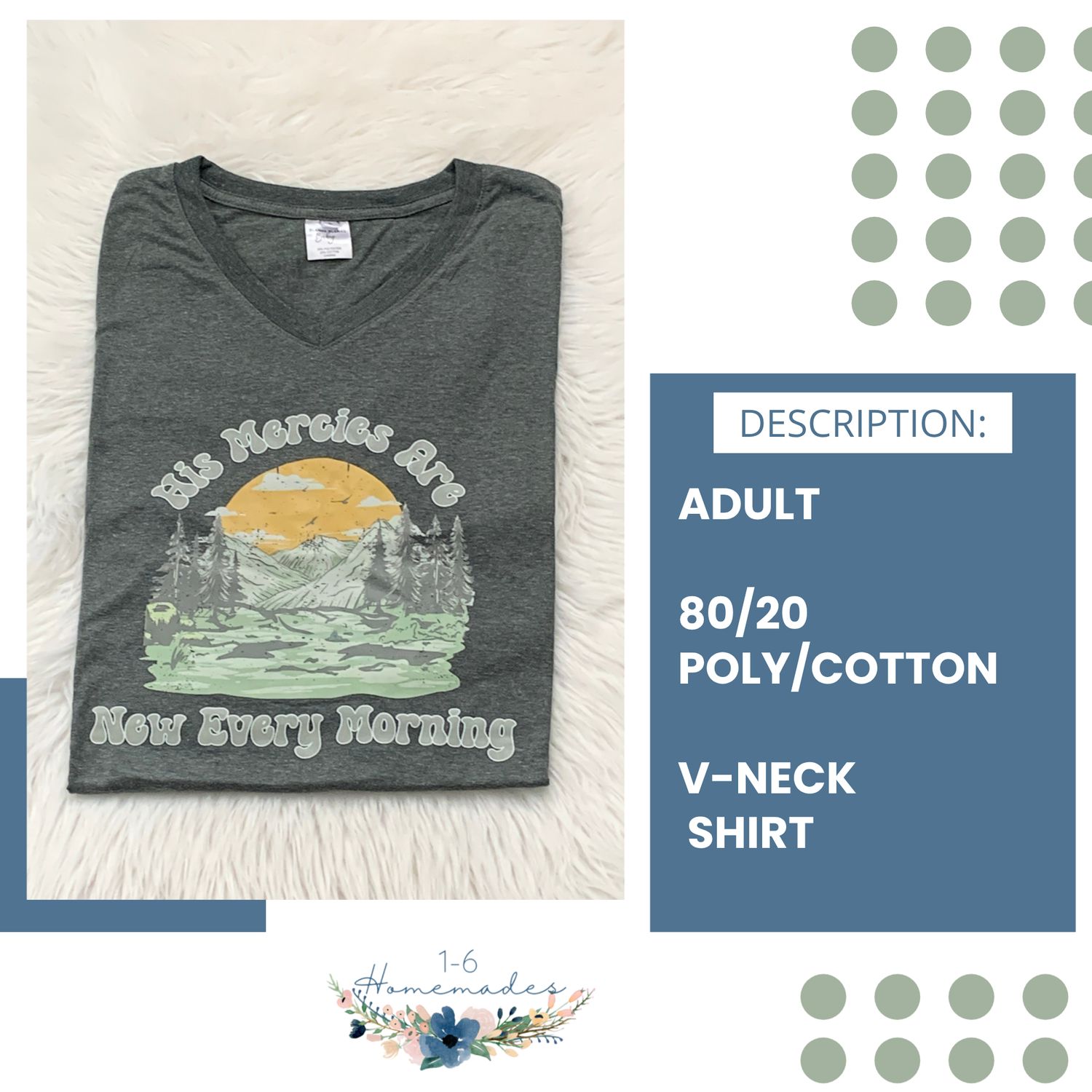 His Mercies V-neck - Adult