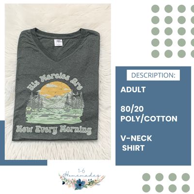 His Mercies V-neck - Adult