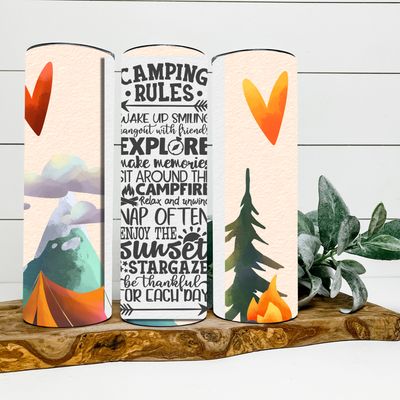 Camping - Camping Rules (Hearts) Tumbler