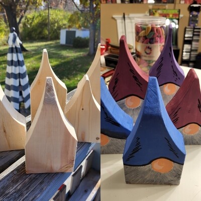 Hand Painted Wood Gnomes
