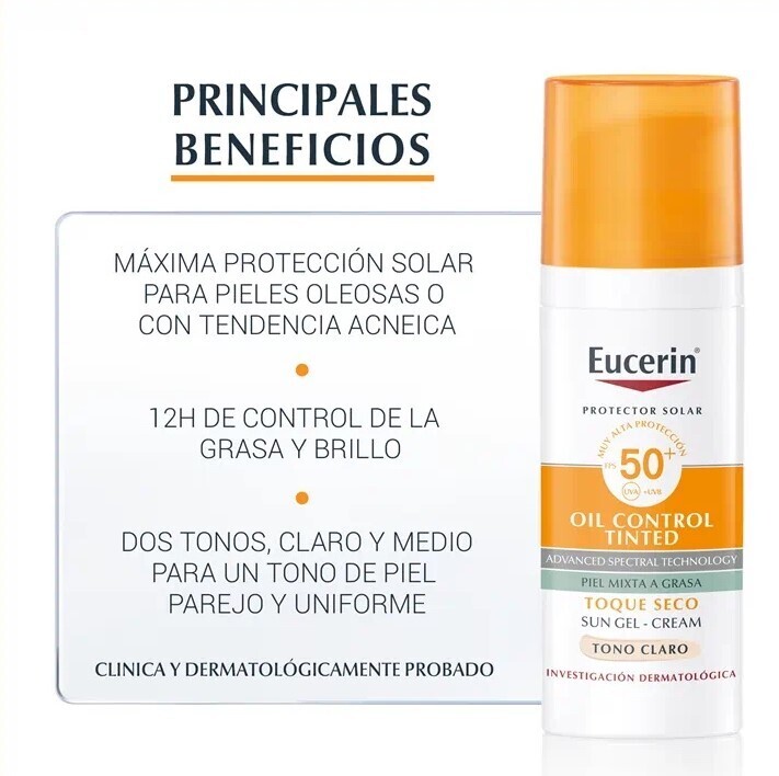 EUCERIN-  Sun Oil Control Antibrillo con Color FPS50+