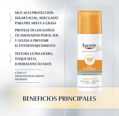 EUCERIN- Oil Control Antibrillo Toque Seco SIN COLOR FPS 50+