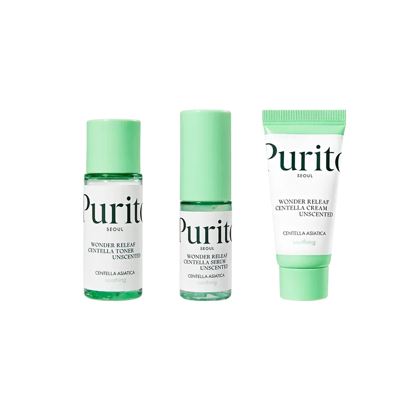 Purito SEOUL - Wonder Releaf Centella Mini Kit Unscented (KIT 3 PIEZAS)
