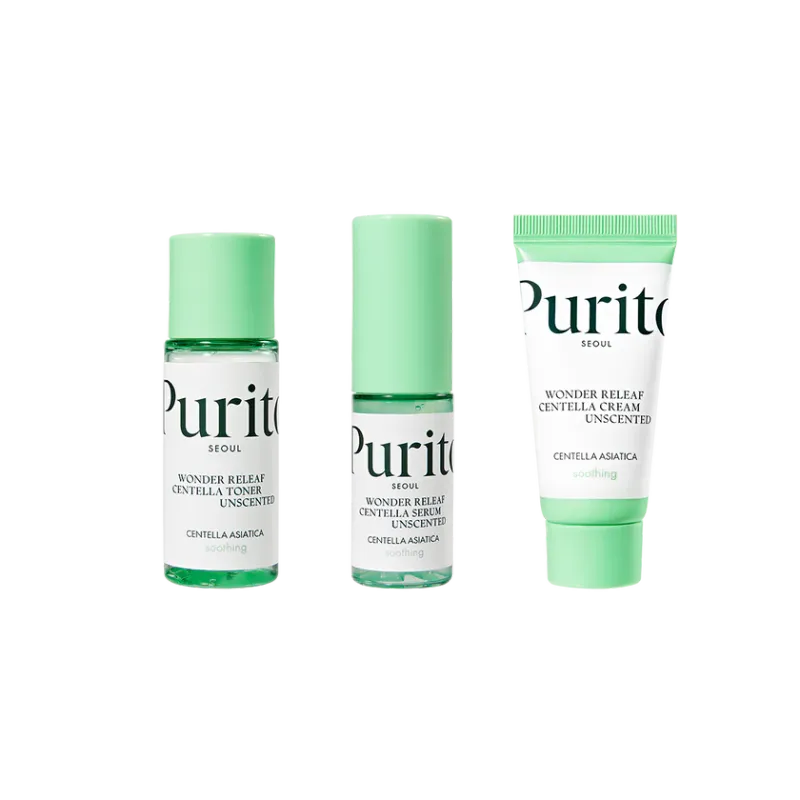 Purito SEOUL - Wonder Releaf Centella Mini Kit Unscented (KIT 3 PIEZAS)