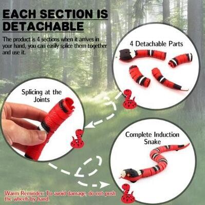 Automatic Cat Toys Interactive Smart Sensing Snake Tease Toys For Cats Funny USB Rechargeable Cat Accessories For Pet Dogs Play