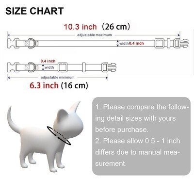 Personalized ID Tag Cat Collar Bell Engraving Safety Breakaway Small Dog Nylon Adjustable for Puppy Kittens Necklace