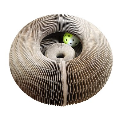 Magic Organ Cat Scratch Board Cat Toy with Bell Cat Grinding Claw Cat Climbing Frame Round Corrugated Cat Litter Cat Scratch Toy