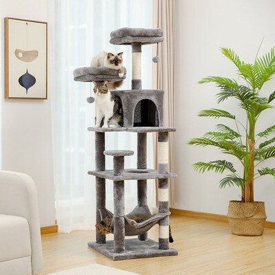 Luxury Pet Cat Tree House Condo Furniture Multi-Layer Cat Tree with Ladder Toy Sisal Scratching Post for Cat Climbing JumpingToy