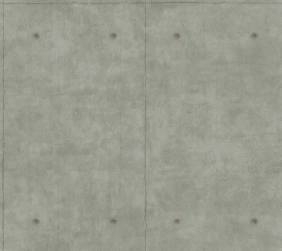 Concrete Wallpaper in Dark Grey / Copper Metallic